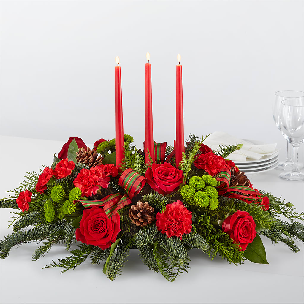 By the Candlelight Centerpiece – BRICK HOUSE FLORIST & GIFTS, Staunton IL