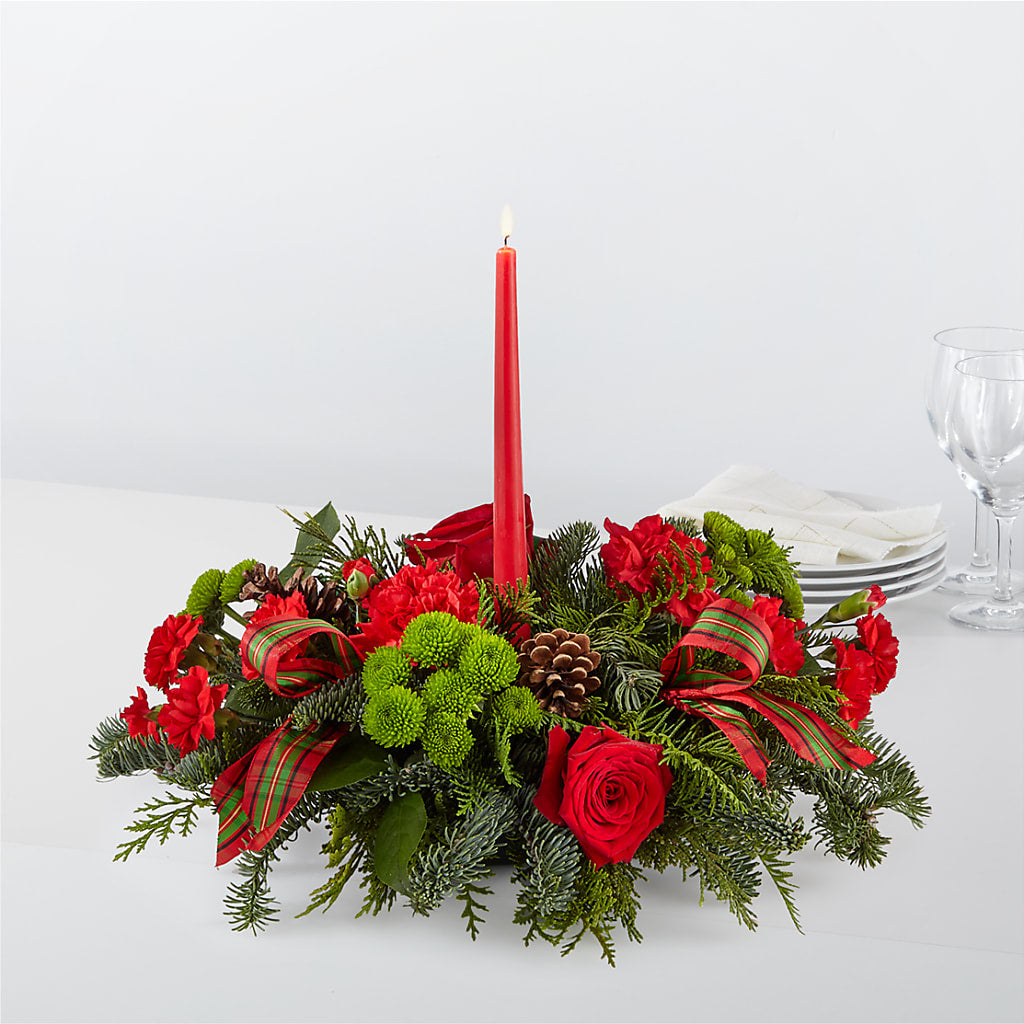 By the Candlelight Centerpiece – BRICK HOUSE FLORIST & GIFTS, Staunton IL