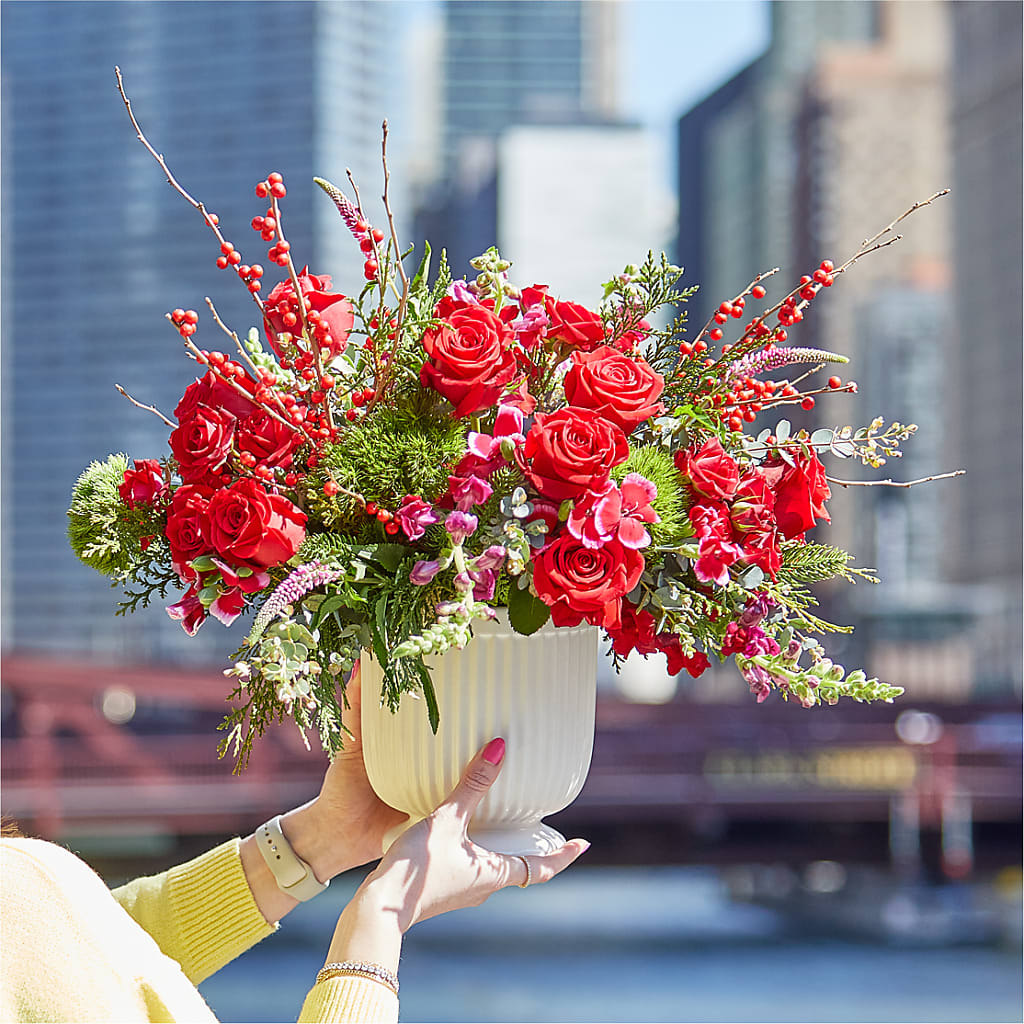 Big Red Bow Bouquet – BRICK HOUSE FLORIST & GIFTS, Staunton IL