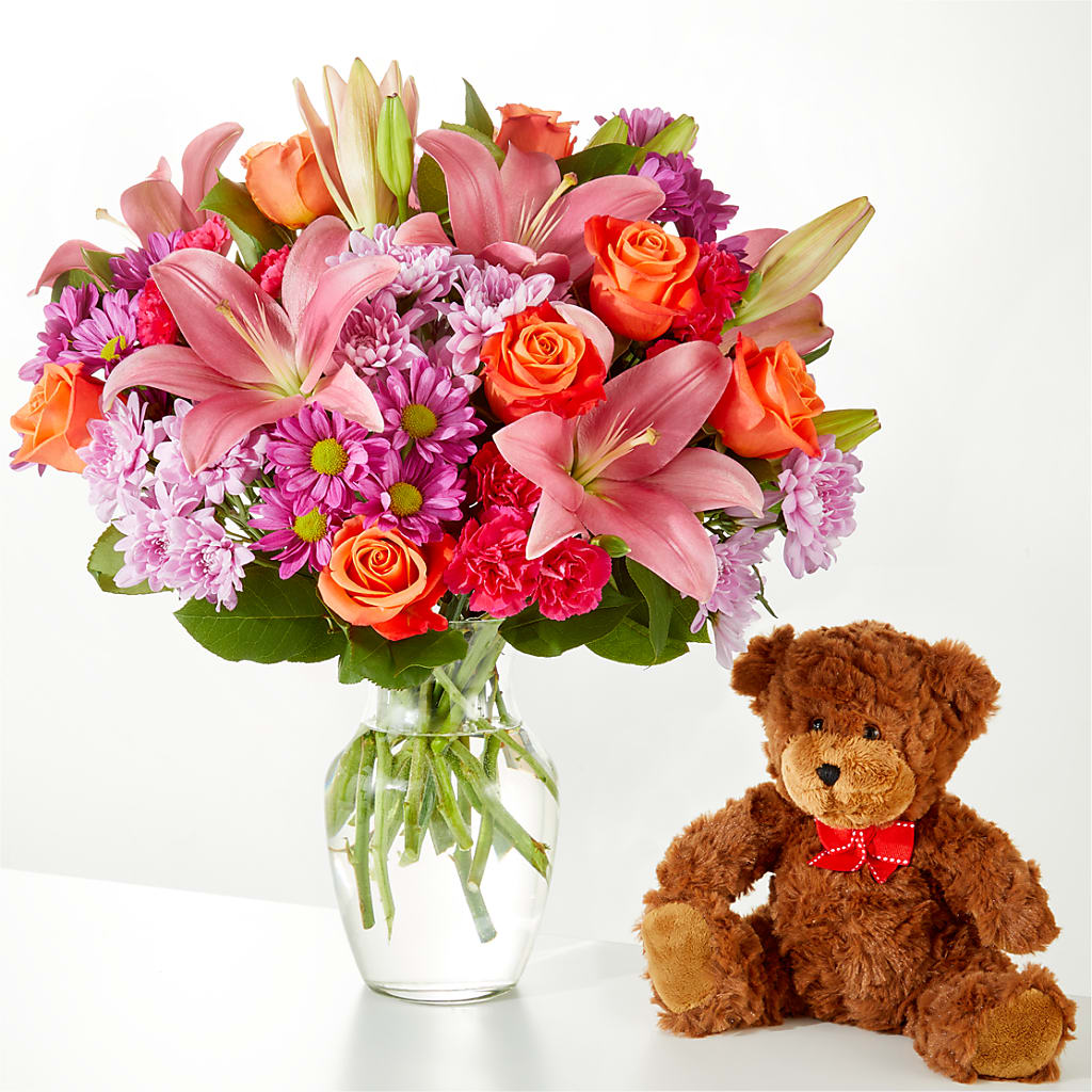 One and Only Bouquet and Bear Bundle – BRICK HOUSE FLORIST & GIFTS, Staunton IL