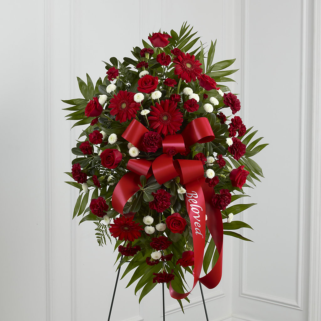 Treasured Memories Standing Spray – BRICK HOUSE FLORIST & GIFTS, Staunton IL