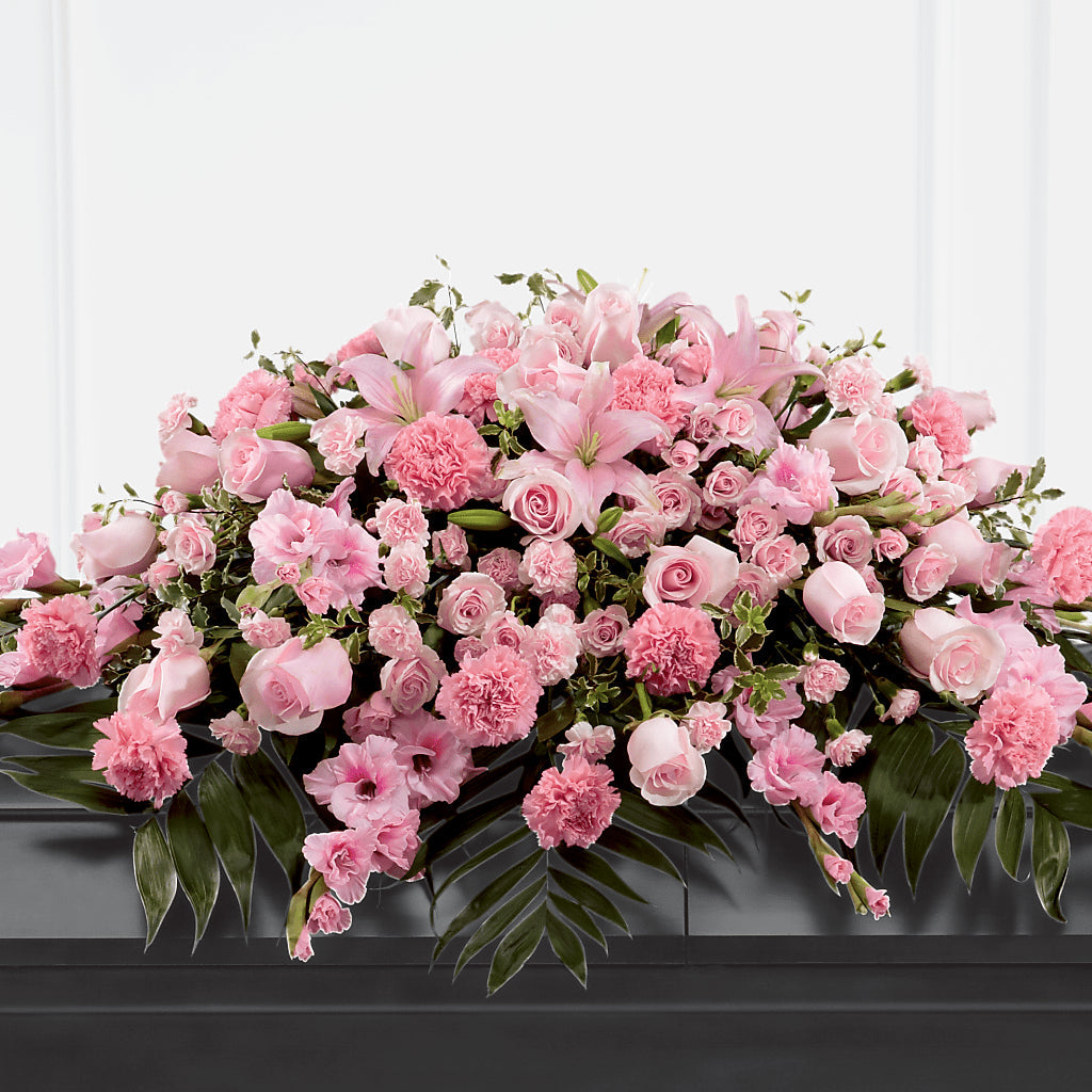 Garden of Comfort Casket Spray (Standard) – BRICK HOUSE FLORIST & GIFTS, Staunton IL