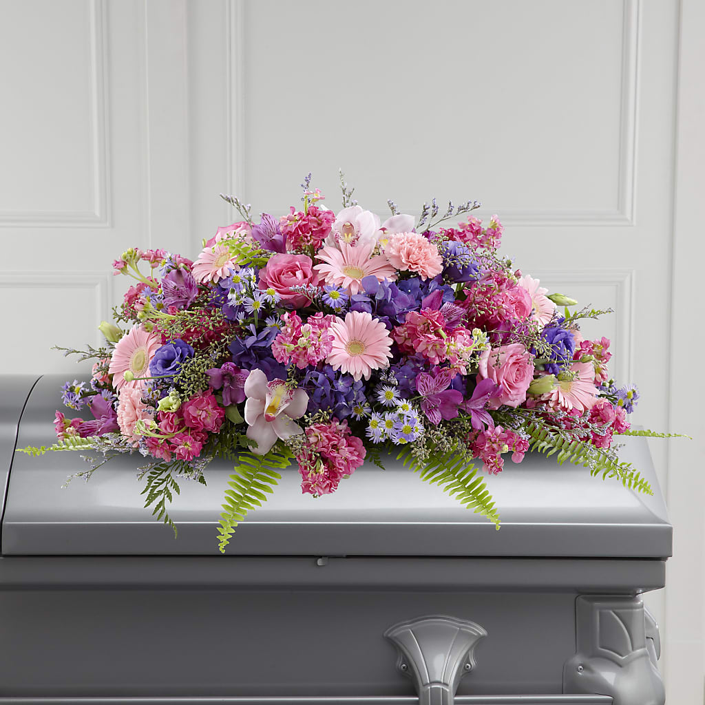 Glorious Garden Casket Spray – BRICK HOUSE FLORIST & GIFTS, Staunton IL