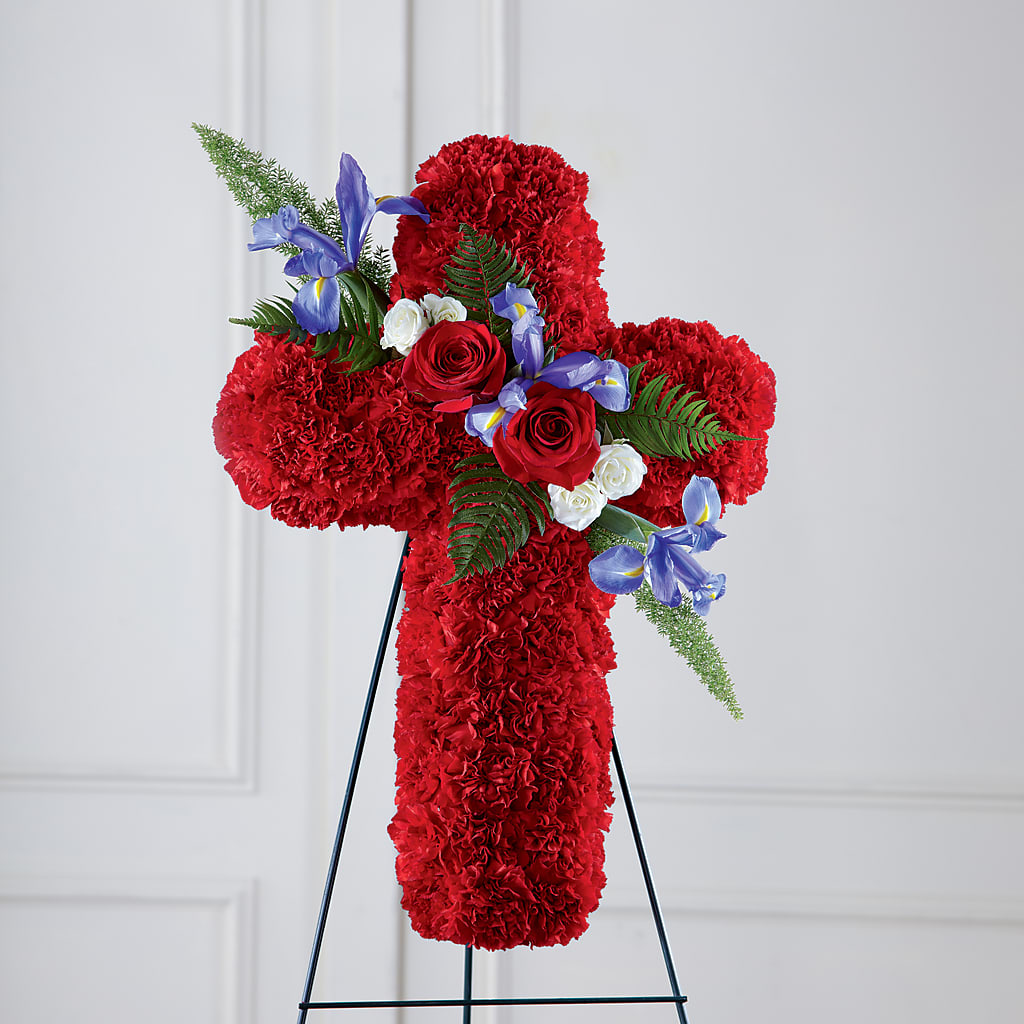 Faithful Hero Floral Cross – BRICK HOUSE FLORIST & GIFTS, Staunton IL