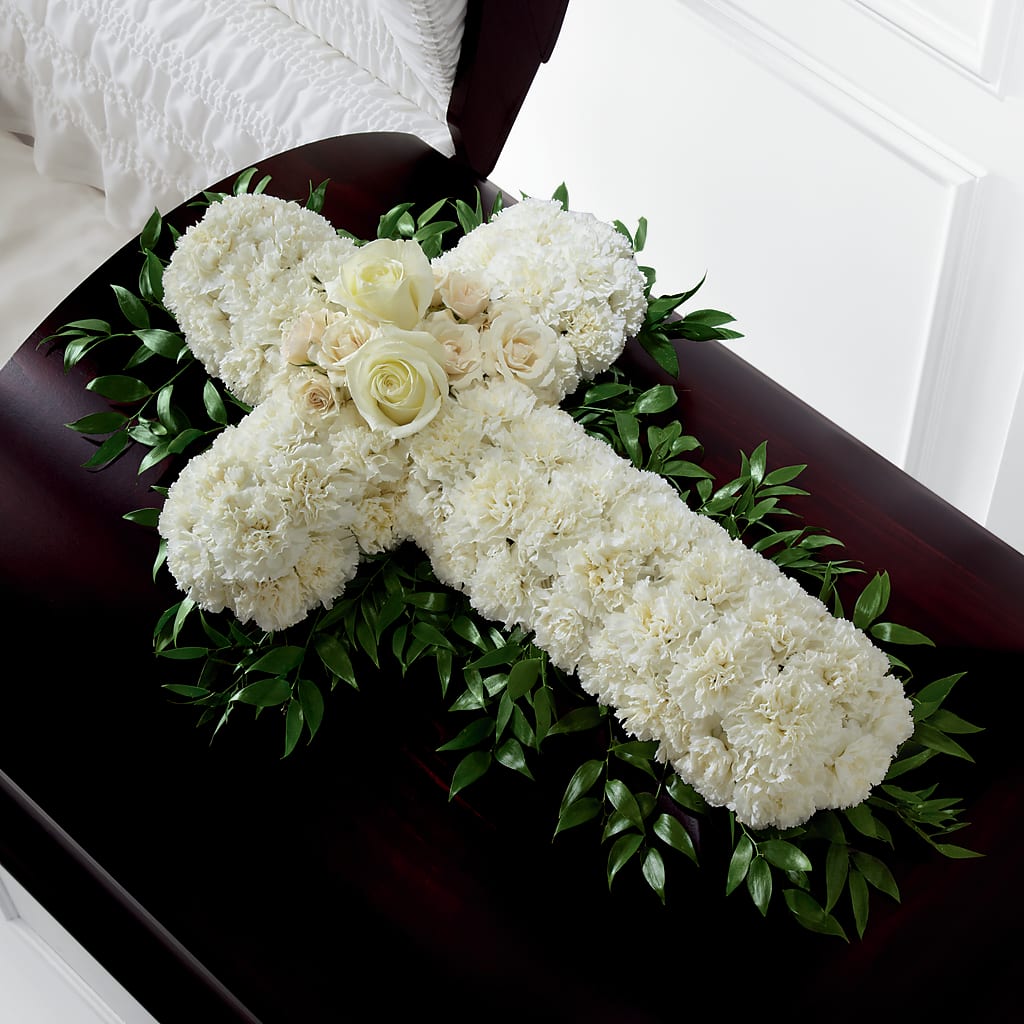 Peaceful Memories Casket Spray (Standard) – BRICK HOUSE FLORIST & GIFTS, Staunton IL