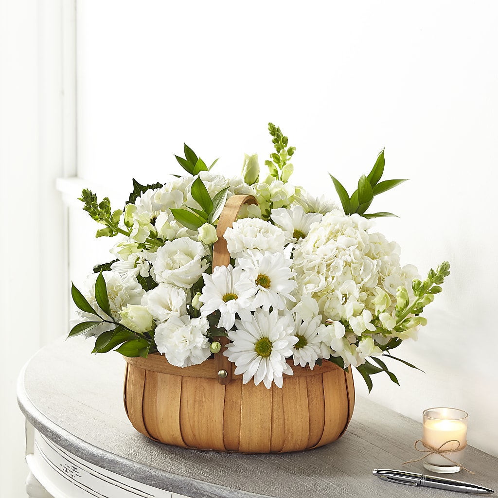 Pure Ivory Basket – BRICK HOUSE FLORIST & GIFTS, Staunton IL