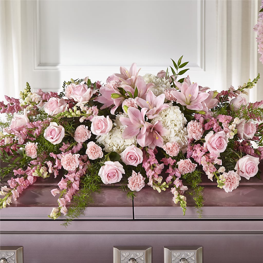 Life & Remembrance Casket Spray – BRICK HOUSE FLORIST & GIFTS, Staunton IL
