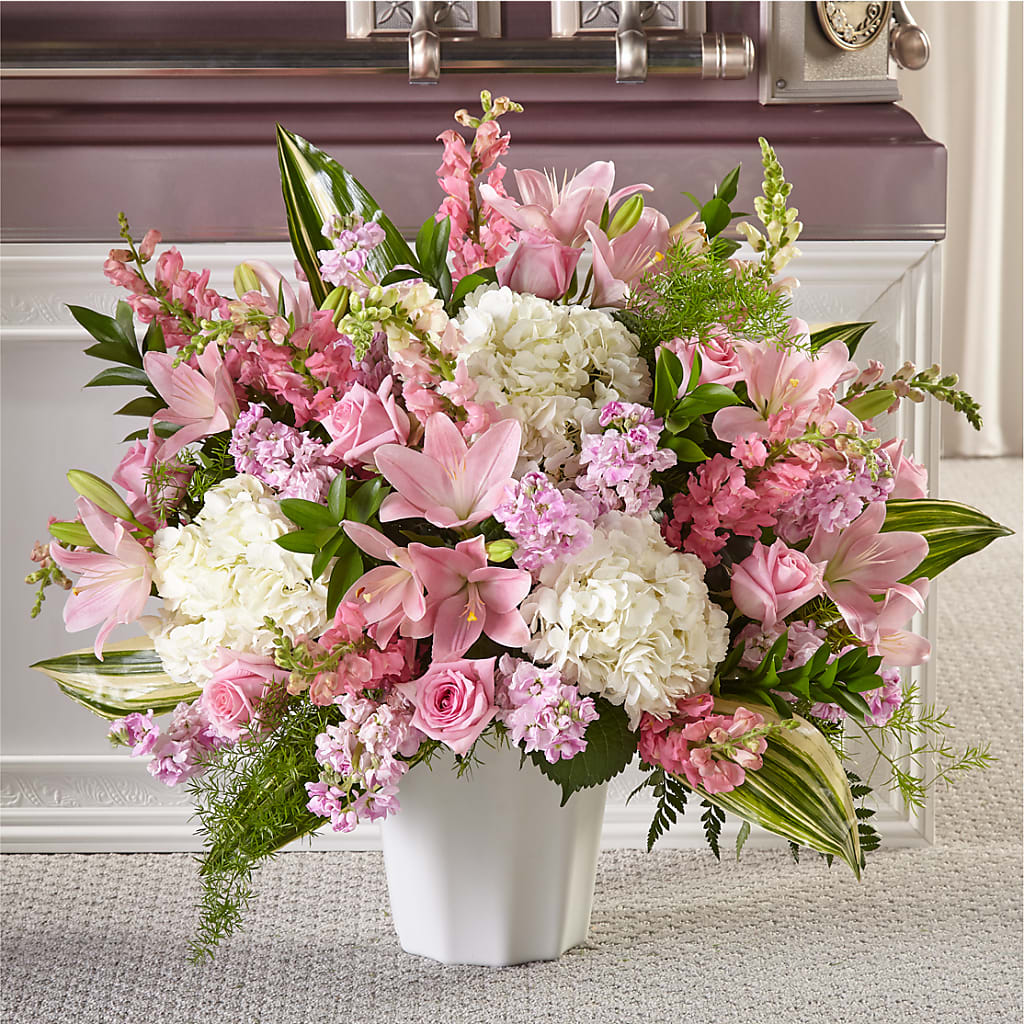 Simply Serene Floor Basket – BRICK HOUSE FLORIST & GIFTS, Staunton IL