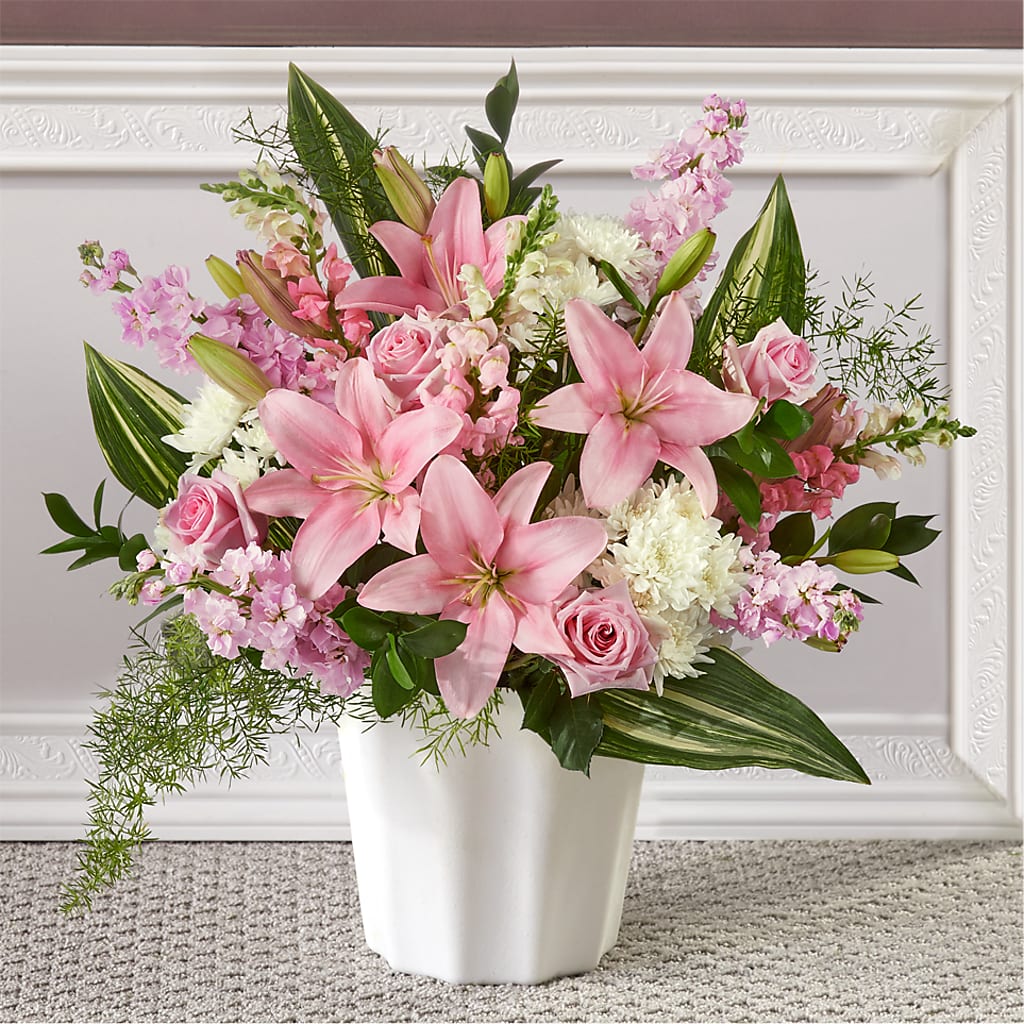 Simply Serene Floor Basket – BRICK HOUSE FLORIST & GIFTS, Staunton IL