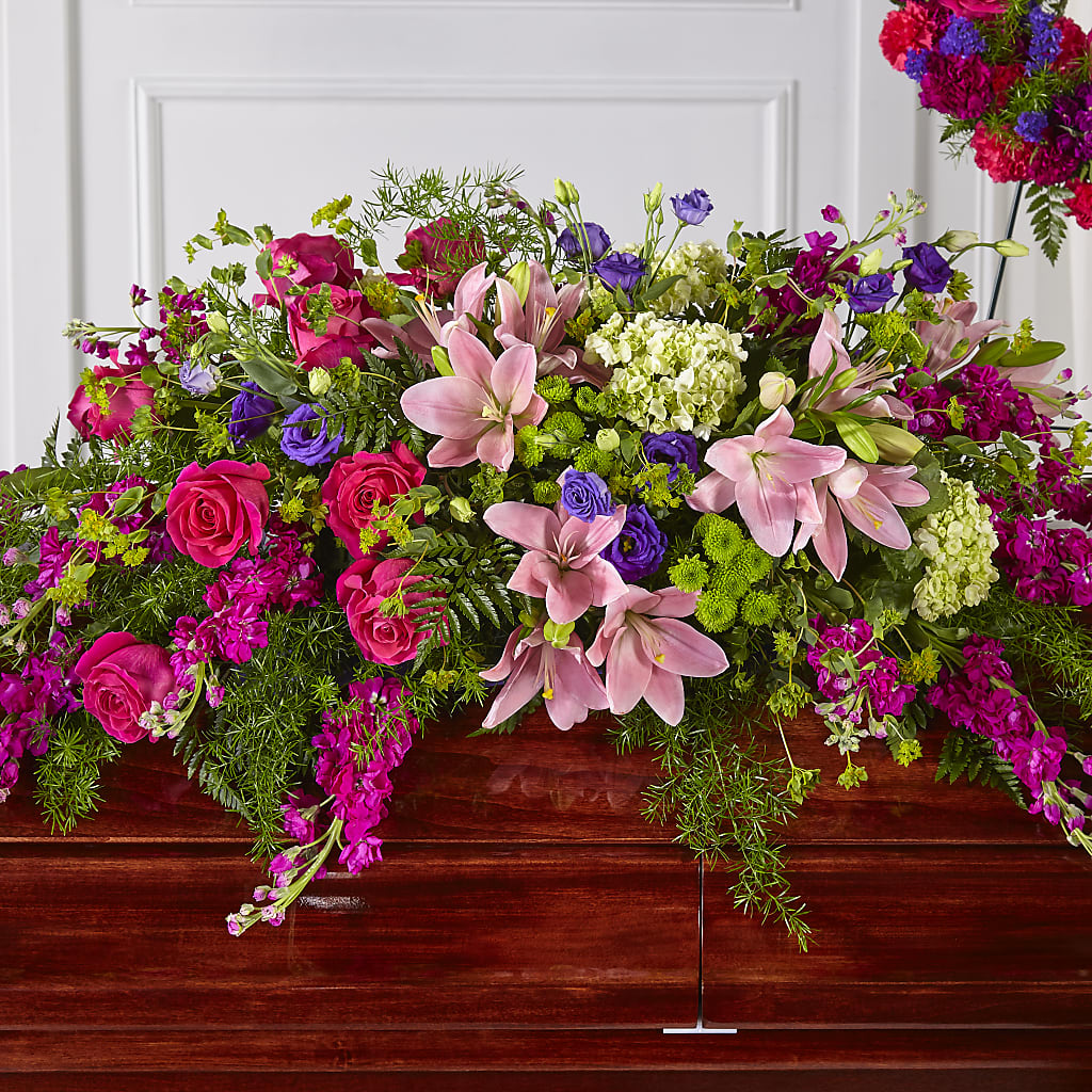 Radiant Tribute Casket Spray – BRICK HOUSE FLORIST & GIFTS, Staunton IL