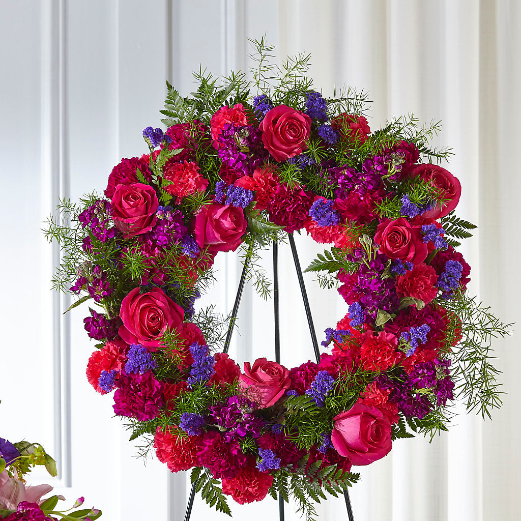 Calming Colors Wreath – BRICK HOUSE FLORIST & GIFTS, Staunton IL