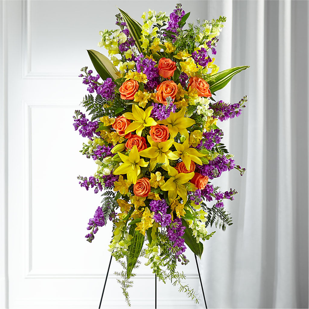 Thoughtful Prayers Standing Spray – BRICK HOUSE FLORIST & GIFTS, Staunton IL