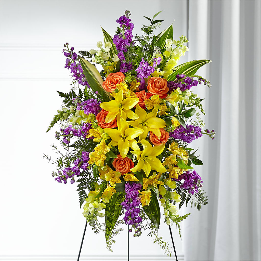 Thoughtful Prayers Standing Spray – BRICK HOUSE FLORIST & GIFTS, Staunton IL