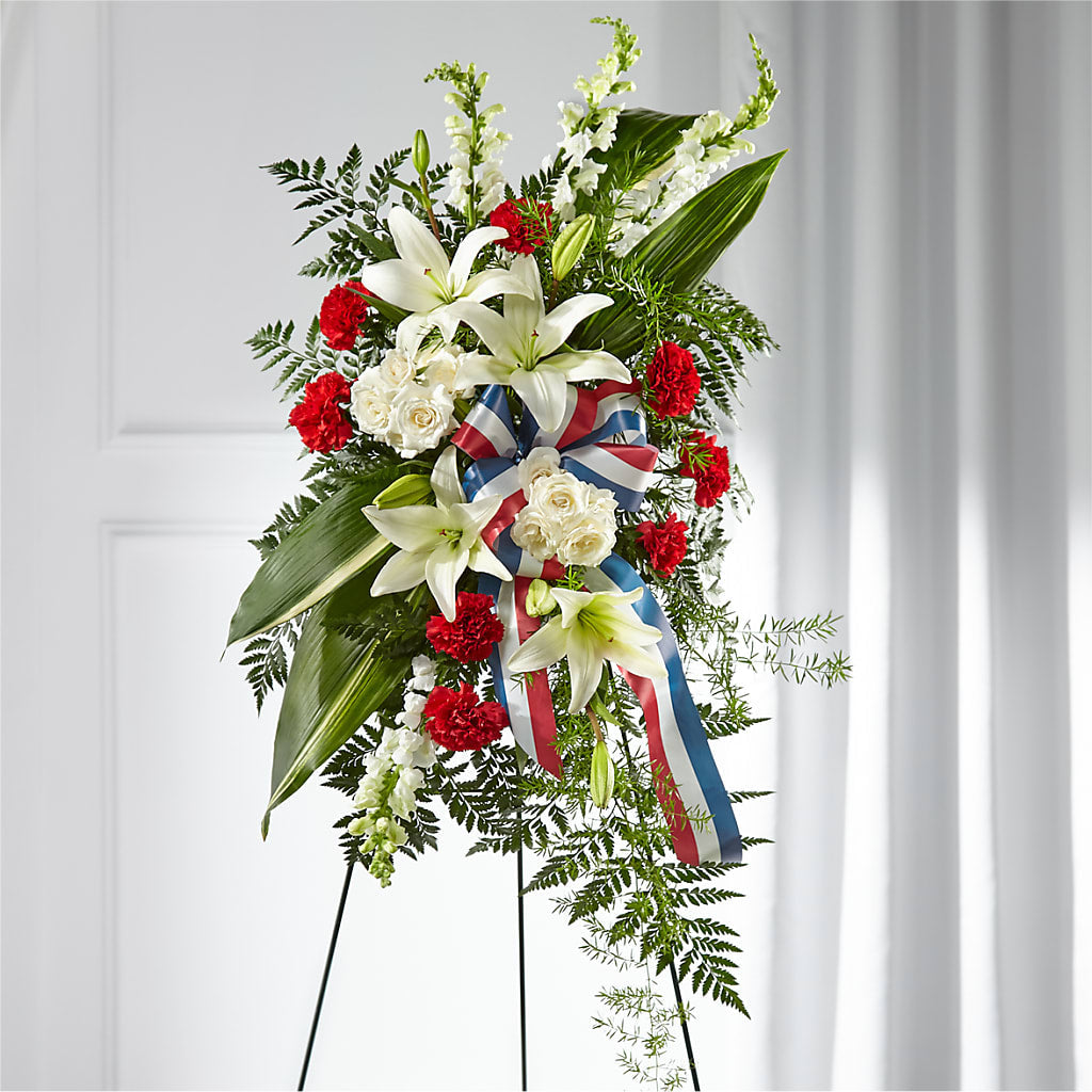 Stars of Life Standing Spray – BRICK HOUSE FLORIST & GIFTS, Staunton IL