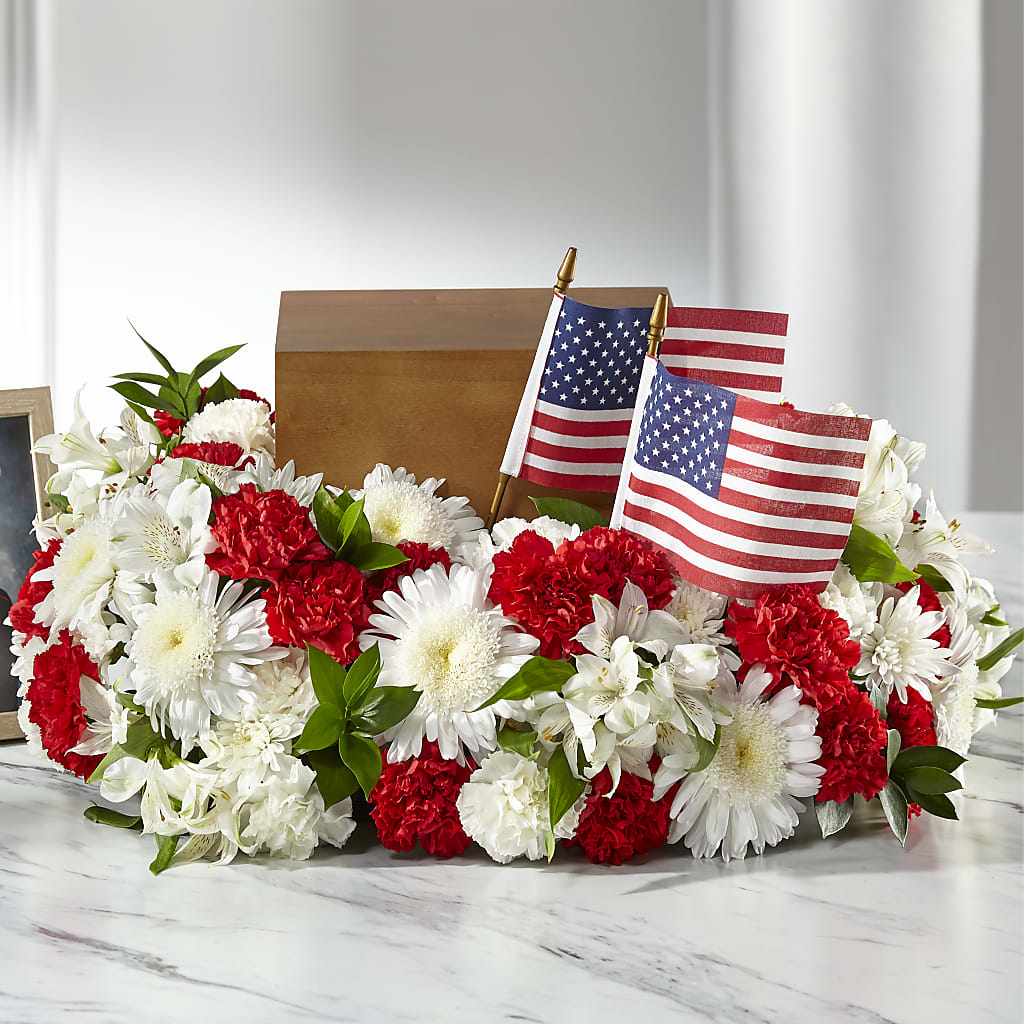 Spirit of Patriotism Cremation Adornment – BRICK HOUSE FLORIST & GIFTS, Staunton IL