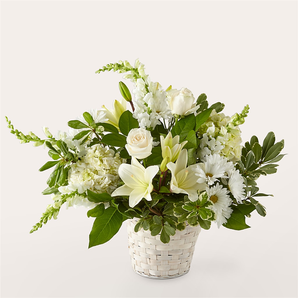 Ivory Elegance Floral Basket – BRICK HOUSE FLORIST & GIFTS, Staunton IL