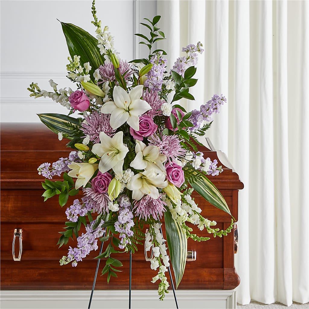 Grateful Hearts Standing Spray – BRICK HOUSE FLORIST & GIFTS, Staunton IL