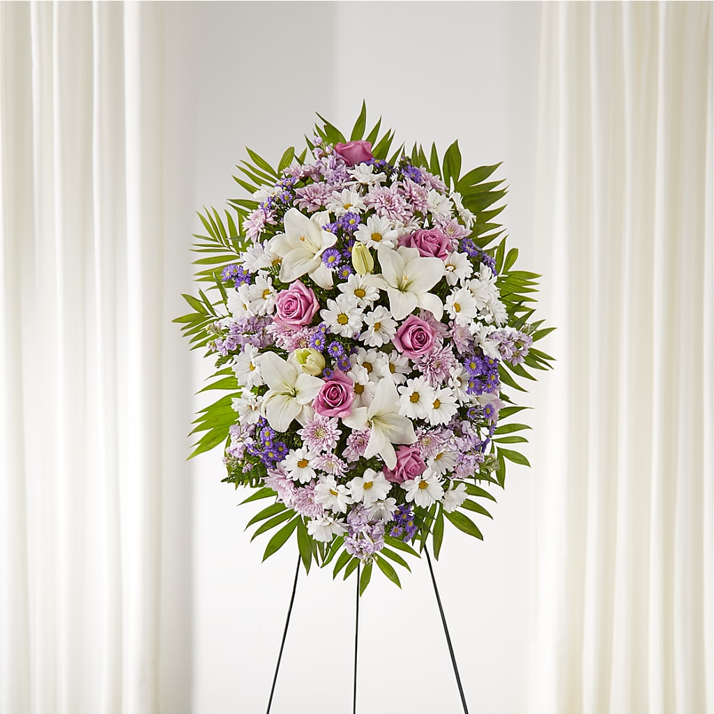 Surrounded by Love Standing Spray – BRICK HOUSE FLORIST & GIFTS, Staunton IL