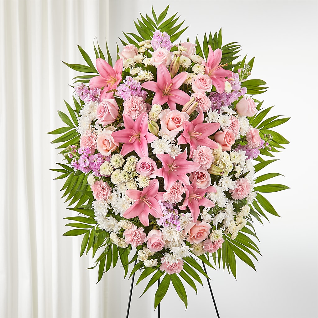 Offering Solace Standing Spray – BRICK HOUSE FLORIST & GIFTS, Staunton IL