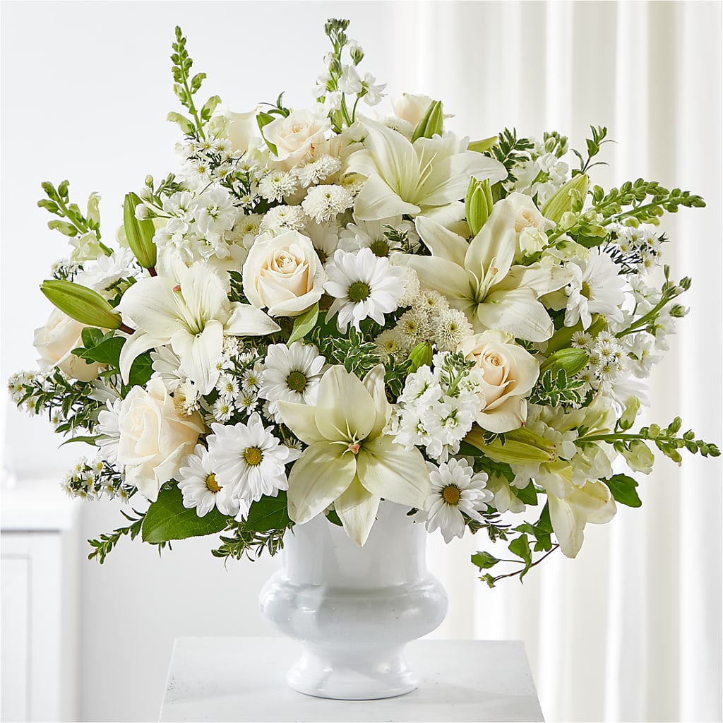 Uplifting Urn Arrangement – BRICK HOUSE FLORIST & GIFTS, Staunton IL