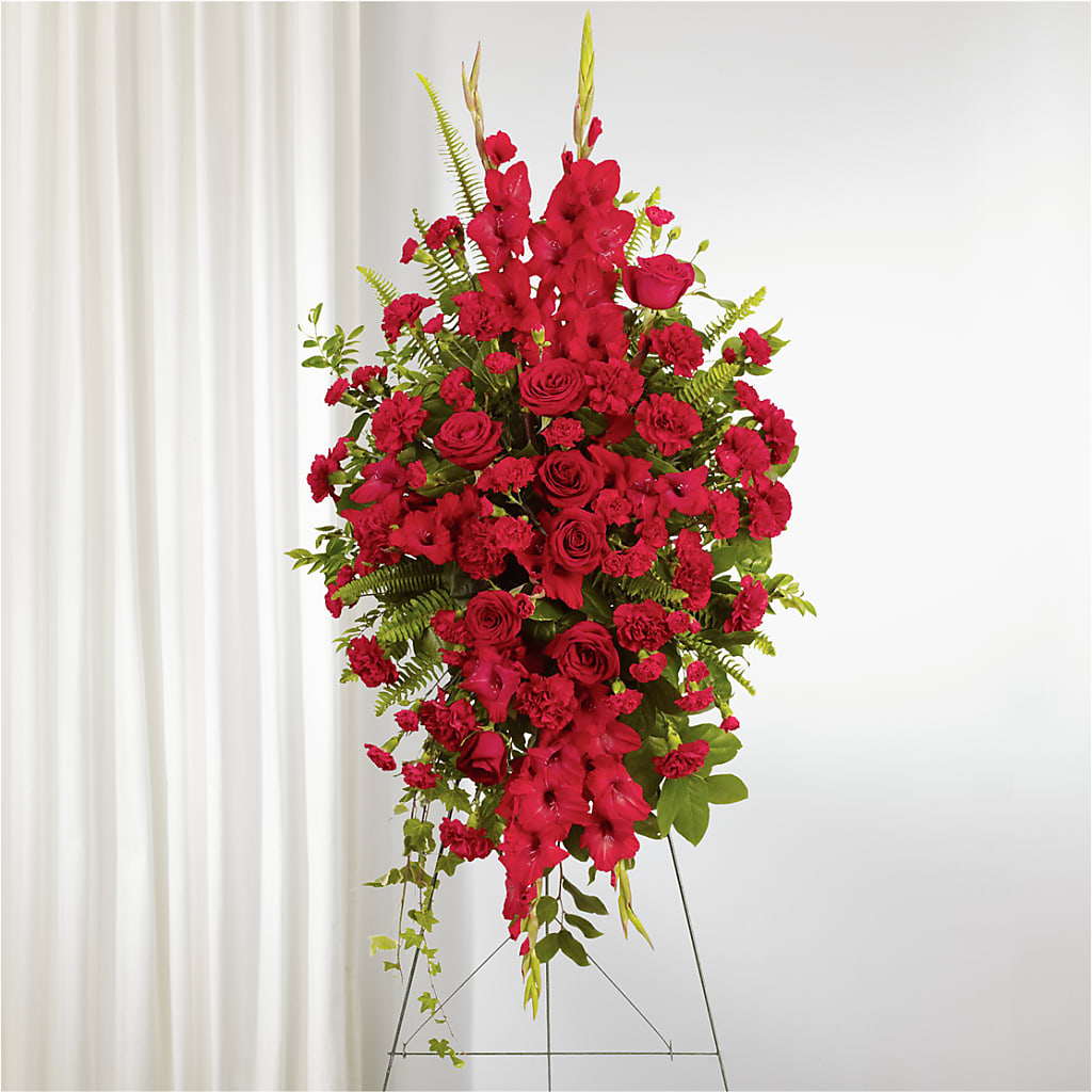 From the Heart Standing Spray – BRICK HOUSE FLORIST & GIFTS, Staunton IL