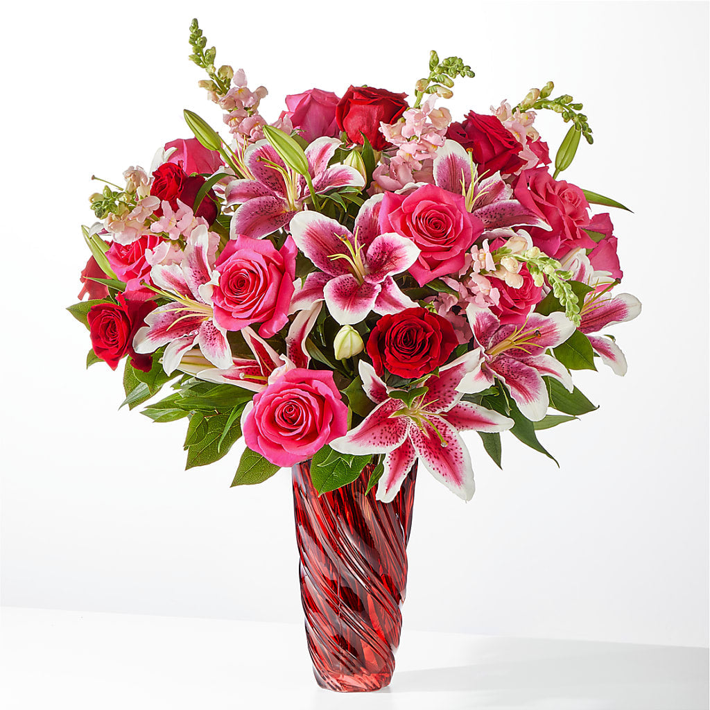 Always You Bouquet with Luxe Swirl Vase – BRICK HOUSE FLORIST & GIFTS, Staunton IL