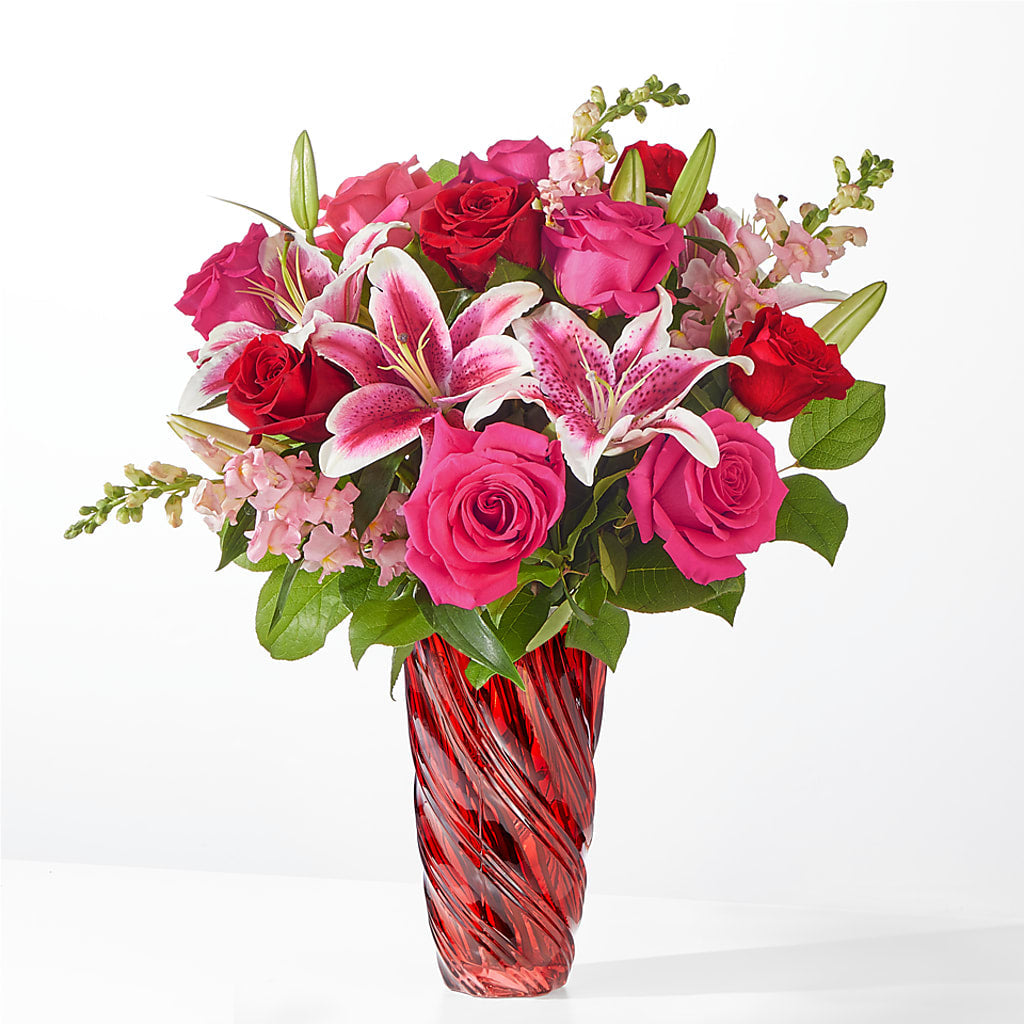 Always You Bouquet with Luxe Swirl Vase – BRICK HOUSE FLORIST & GIFTS, Staunton IL