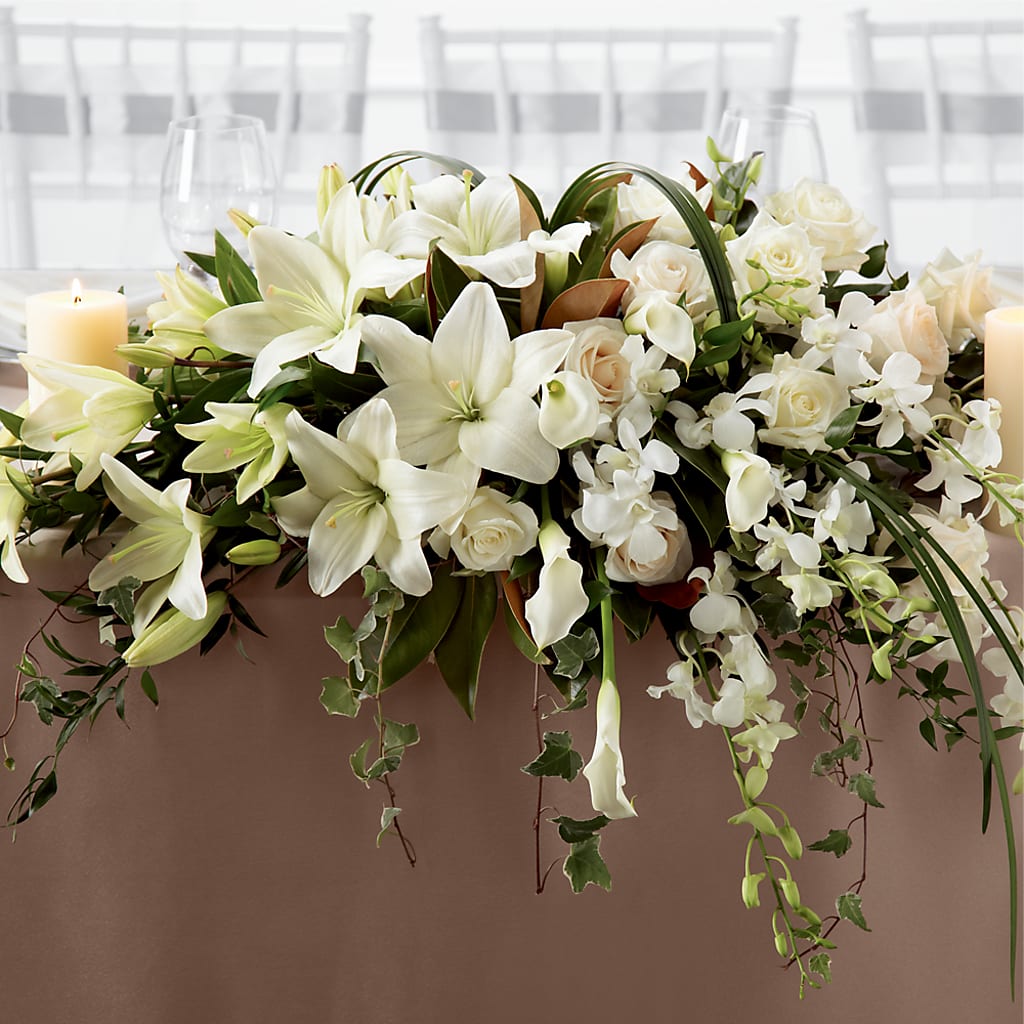 White Linen Arrangement – BRICK HOUSE FLORIST & GIFTS, Staunton IL