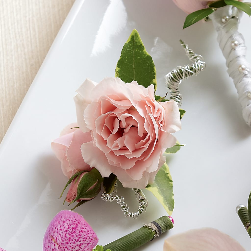 Pink Spray Rose Boutonniere – BRICK HOUSE FLORIST & GIFTS, Staunton IL