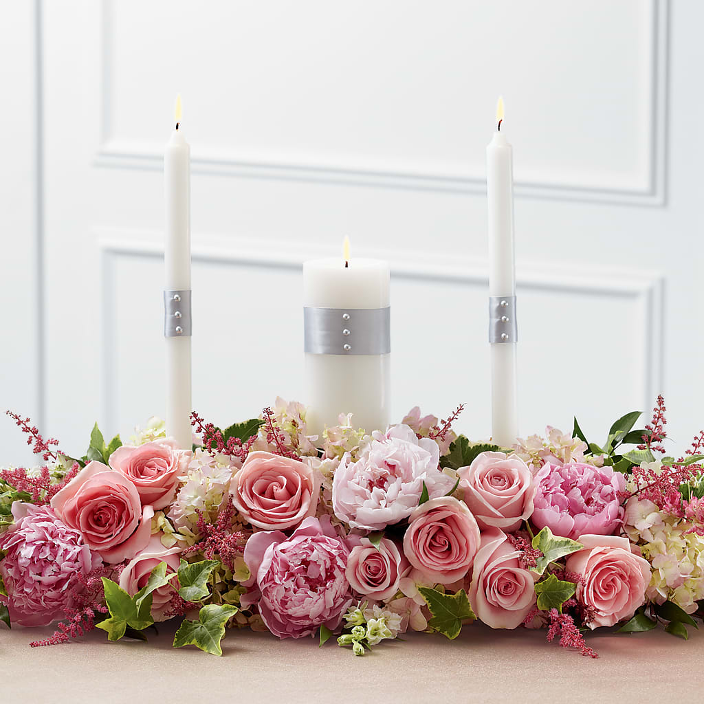 Worldwide Romance Unity Candle Arrangement – BRICK HOUSE FLORIST & GIFTS, Staunton IL