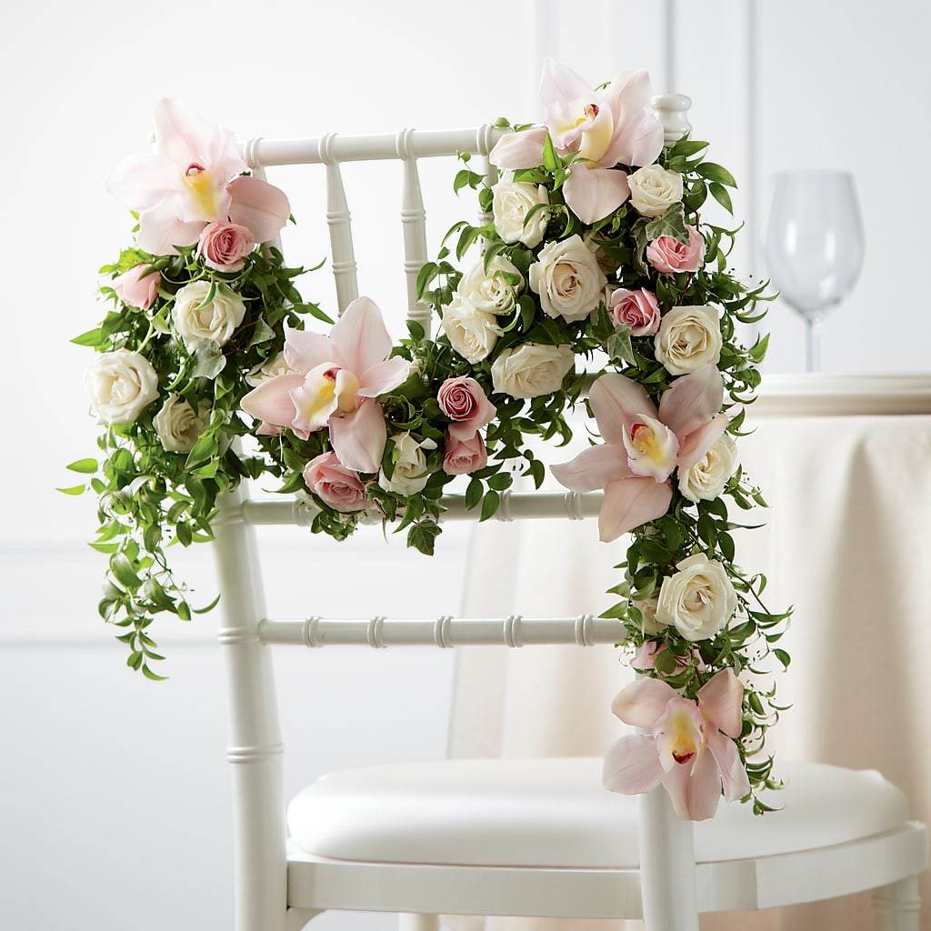 Orchid Rose Chair Décor – BRICK HOUSE FLORIST & GIFTS, Staunton IL