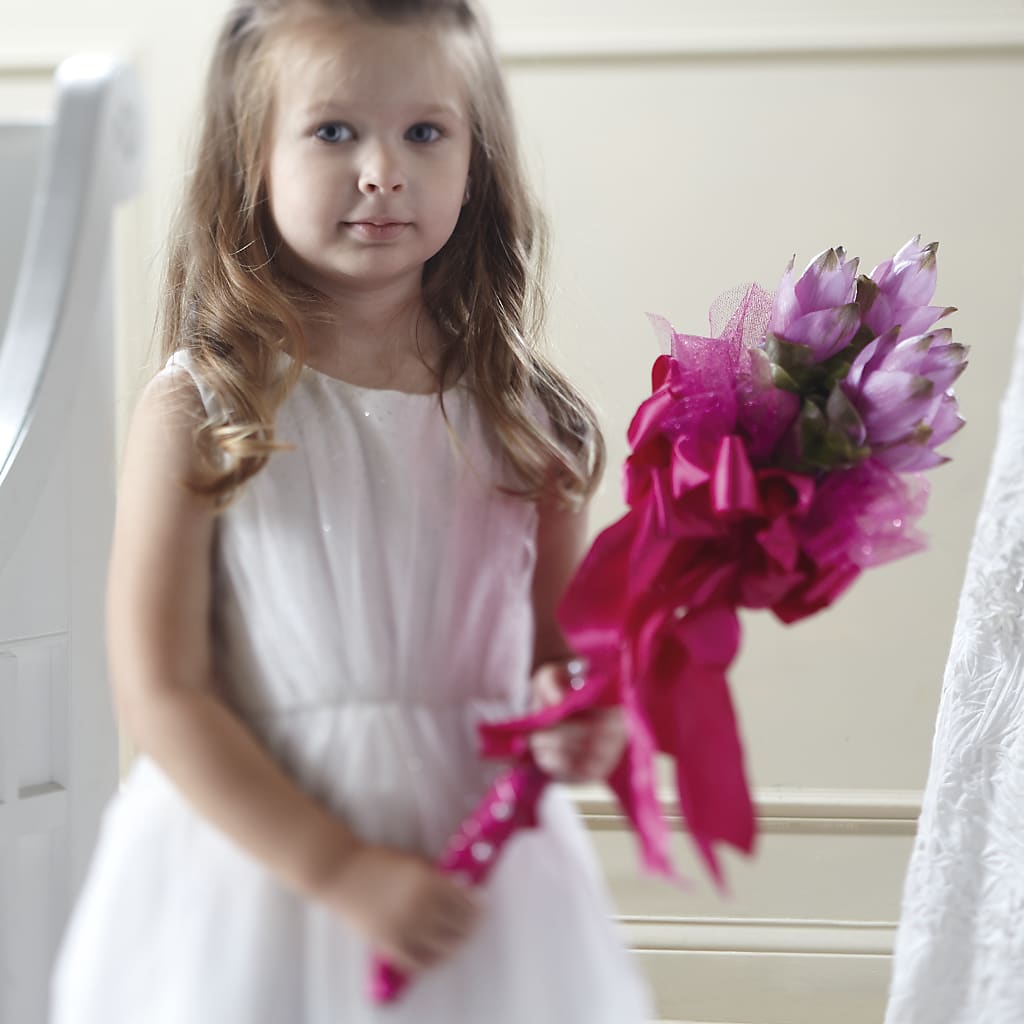 Sparkle Pink Flower Girl Bouquet – BRICK HOUSE FLORIST & GIFTS, Staunton IL