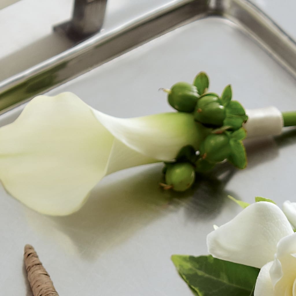 White Calla Boutonniere – BRICK HOUSE FLORIST & GIFTS, Staunton IL