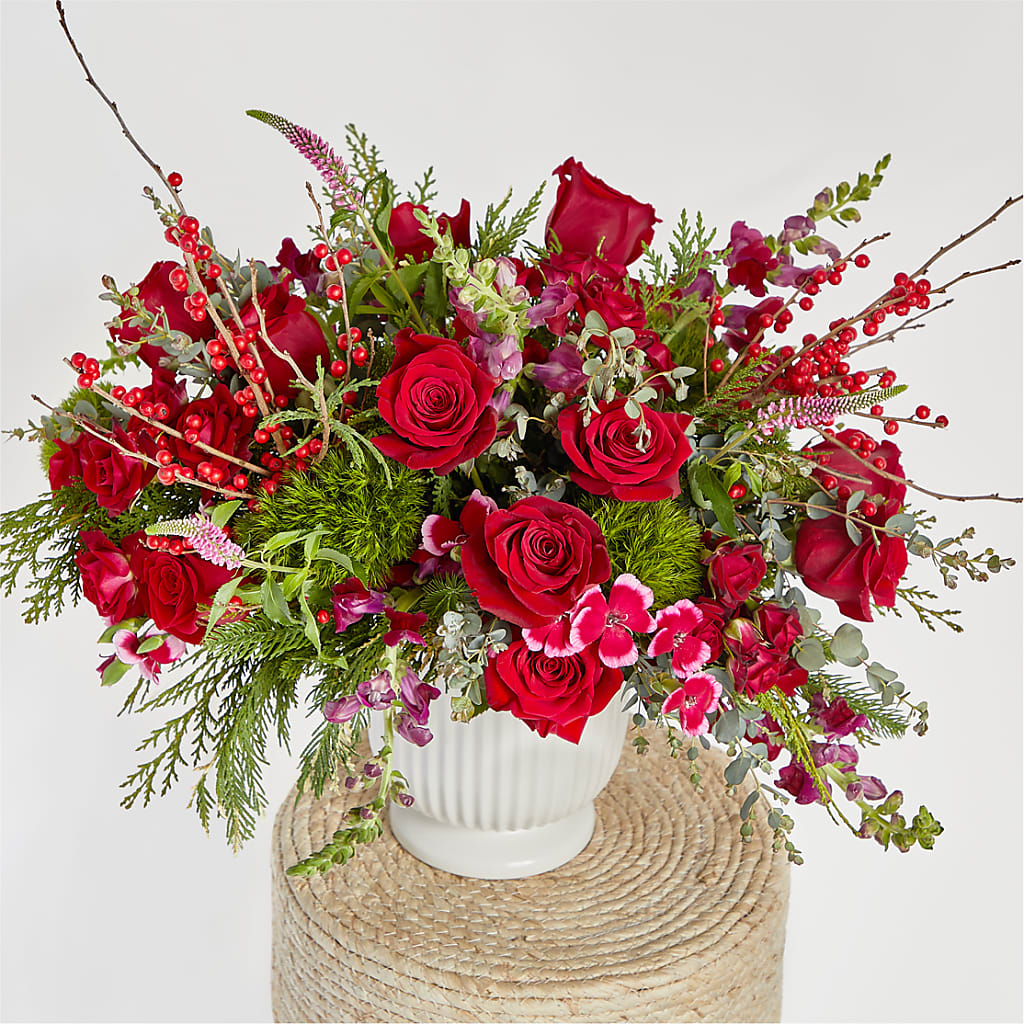 Big Red Bow Bouquet – BRICK HOUSE FLORIST & GIFTS, Staunton IL