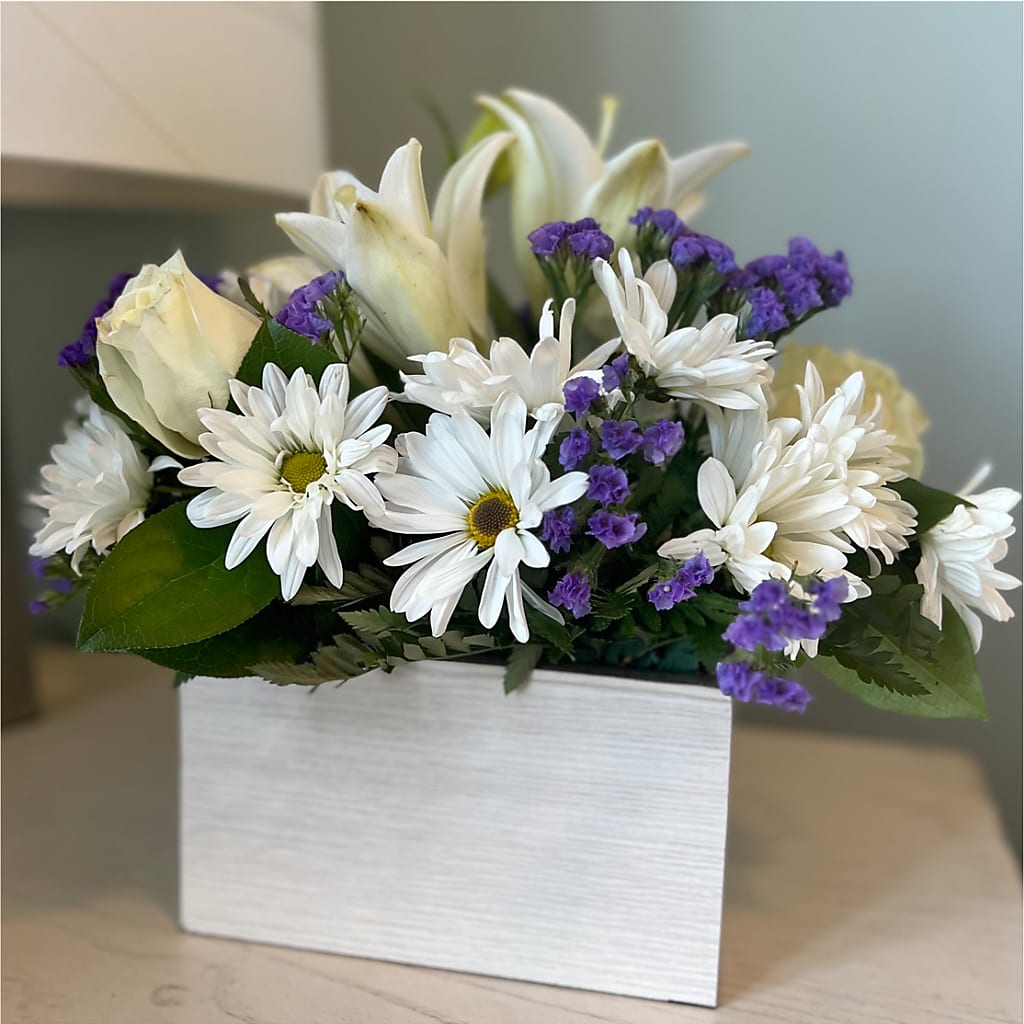 Beyond Blue Box Bouquet – BRICK HOUSE FLORIST & GIFTS, Staunton IL