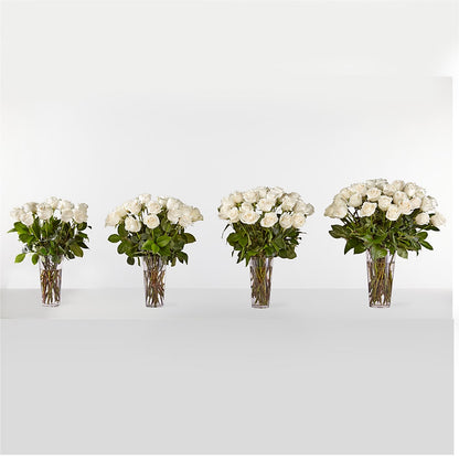 Long Stem White Rose Bouquet – BRICK HOUSE FLORIST & GIFTS, Staunton IL