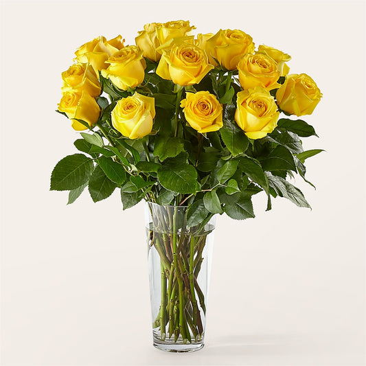 Long Stem Yellow Rose Bouquet – BRICK HOUSE FLORIST & GIFTS, Staunton IL