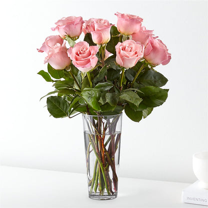 Long Stem Pink Rose Bouquet – BRICK HOUSE FLORIST & GIFTS, Staunton IL