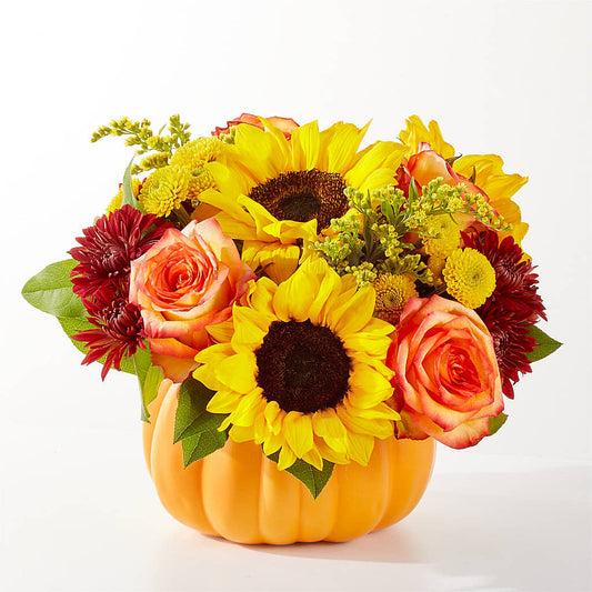 Golden Gourd Pumpkin Bouquet – BRICK HOUSE FLORIST & GIFTS, Staunton IL
