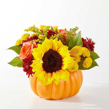 Golden Gourd Pumpkin Bouquet – BRICK HOUSE FLORIST & GIFTS, Staunton IL