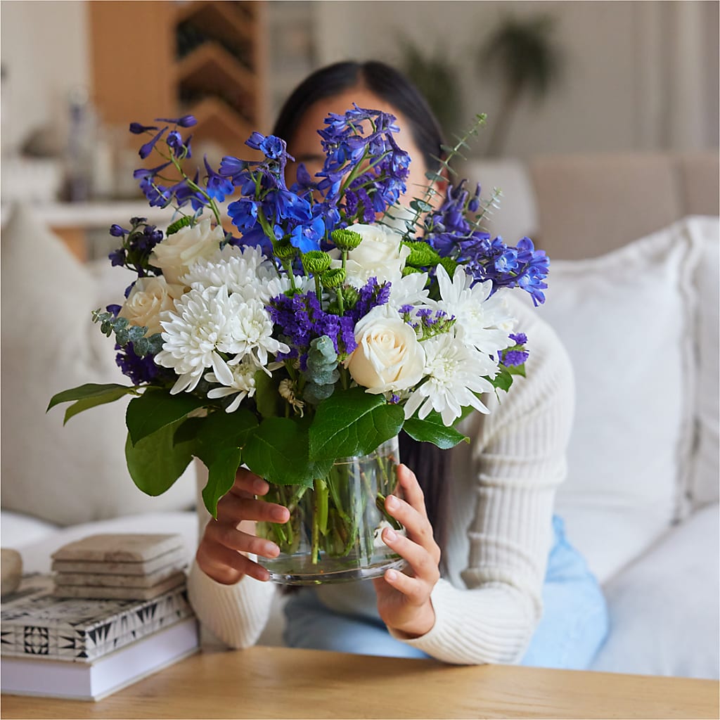 Cerulean Waves Bouquet – BRICK HOUSE FLORIST & GIFTS, Staunton IL