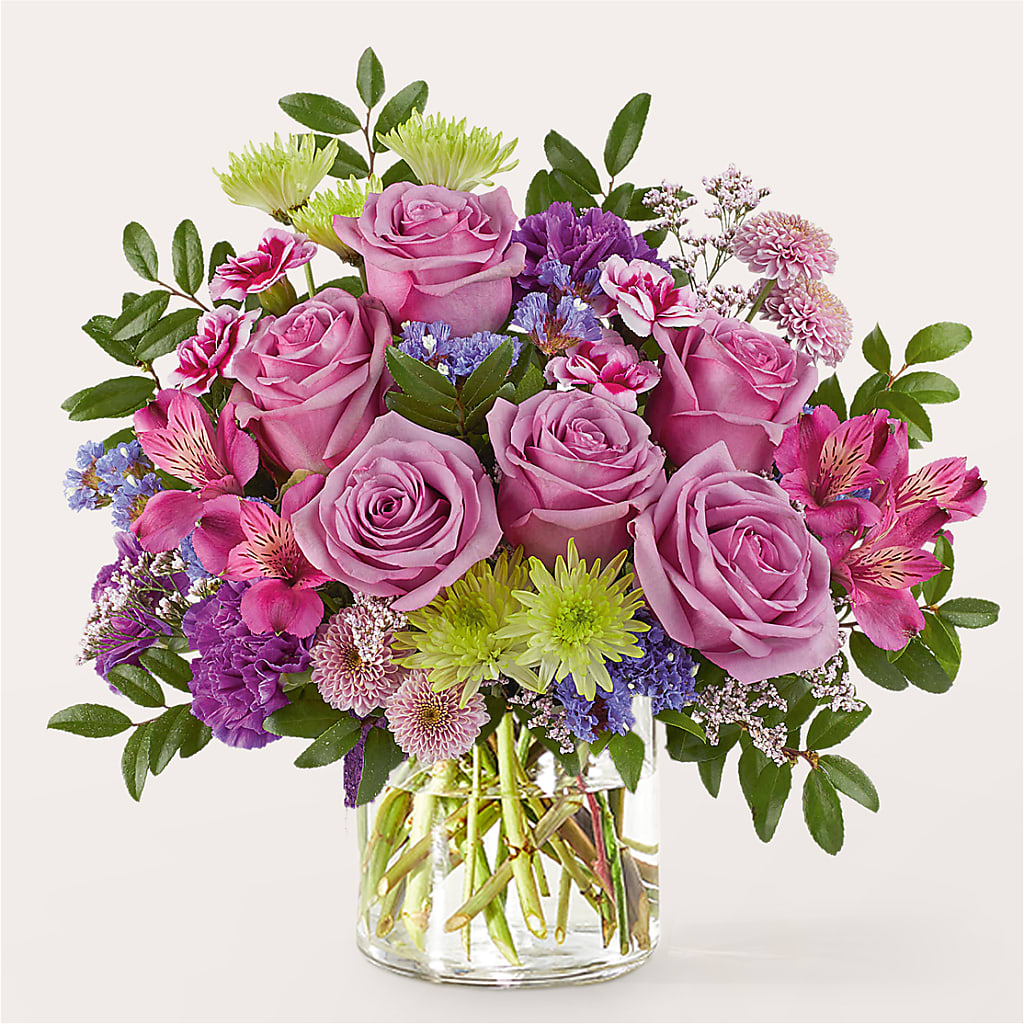 Glass Half Full Bouquet – BRICK HOUSE FLORIST & GIFTS, Staunton IL