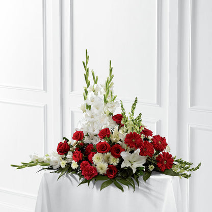 Crimson & White Arrangement – BRICK HOUSE FLORIST & GIFTS, Staunton IL