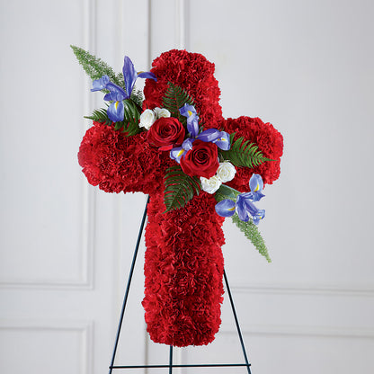 Faithful Hero Floral Cross – BRICK HOUSE FLORIST & GIFTS, Staunton IL