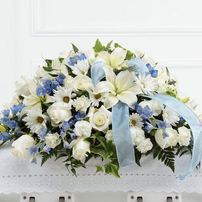 Tender Treasure Casket Spray – BRICK HOUSE FLORIST & GIFTS, Staunton IL