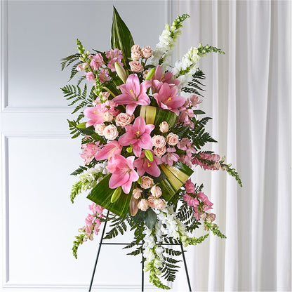 Elegant Embrace Standing Spray – BRICK HOUSE FLORIST & GIFTS, Staunton IL