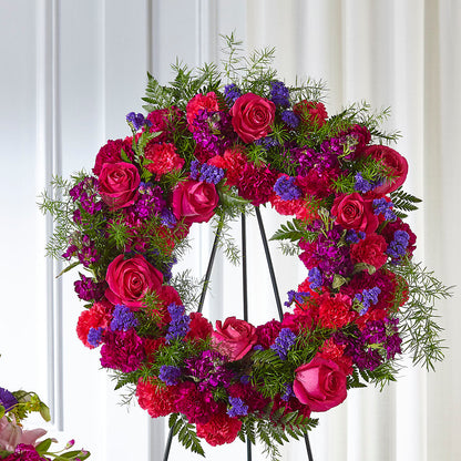 Calming Colors Wreath – BRICK HOUSE FLORIST & GIFTS, Staunton IL