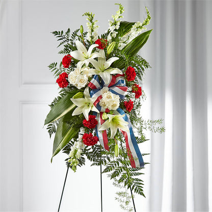 Stars of Life Standing Spray – BRICK HOUSE FLORIST & GIFTS, Staunton IL