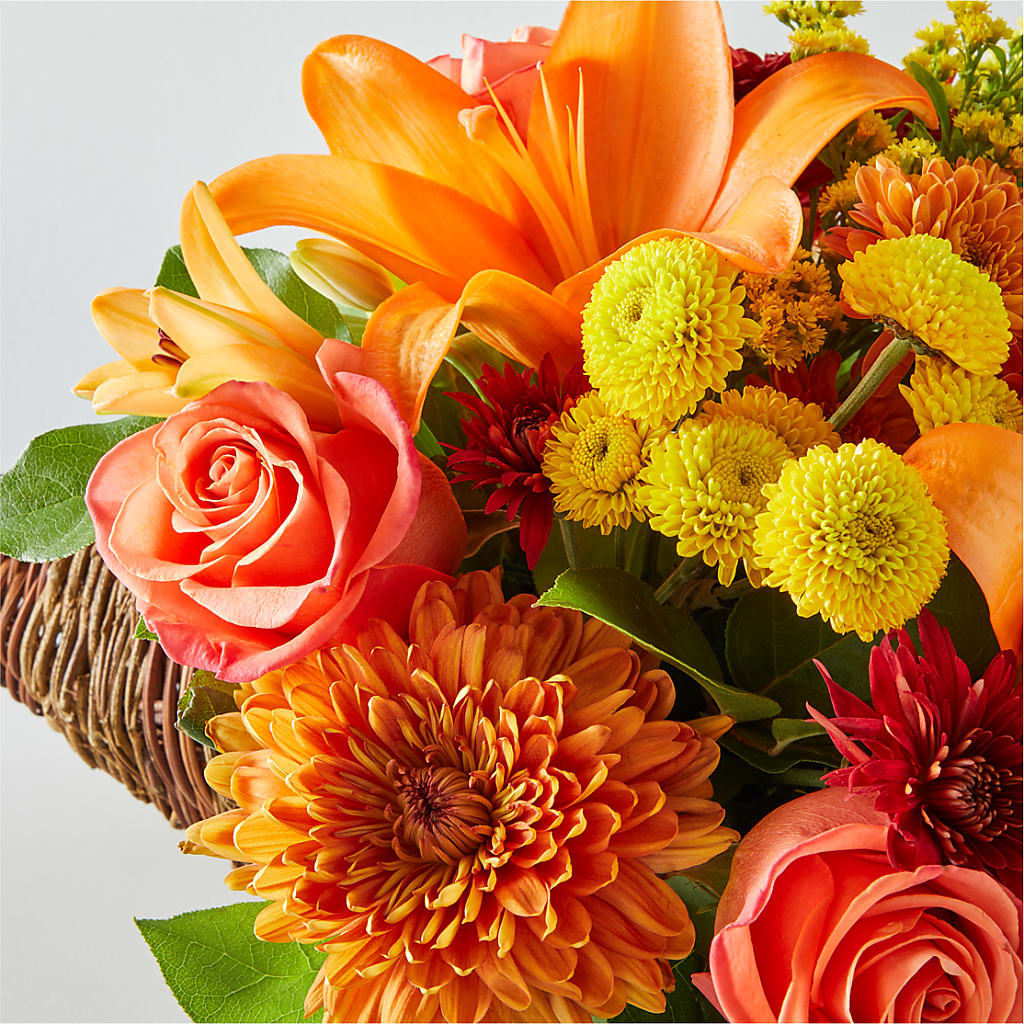 Bouquet of Blessings Cornucopia – BRICK HOUSE FLORIST & GIFTS, Staunton IL