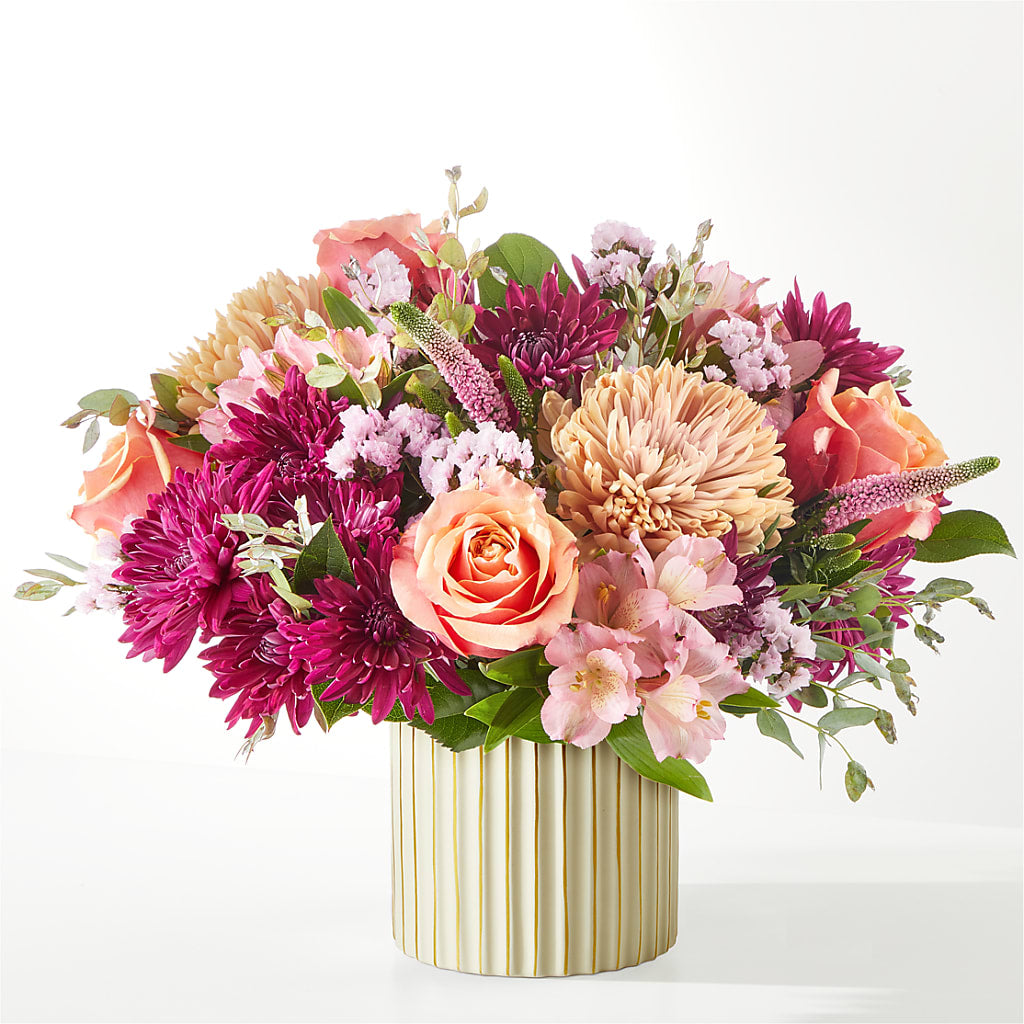 Berry Cobbler Bouquet with Ivory Vase – BRICK HOUSE FLORIST & GIFTS, Staunton IL